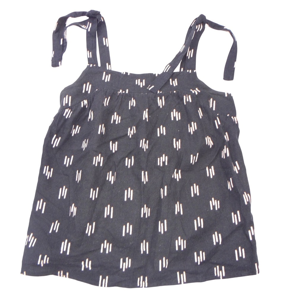 Sonoma Goods For Life Womens Medium Tie Shoulder Dash Print‎ Camisole Top Black